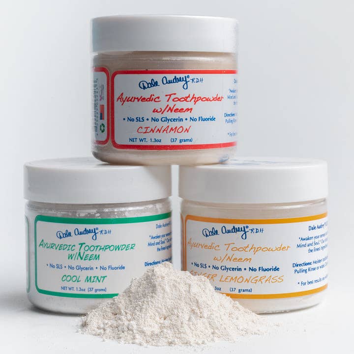 Ayurvedisch mineraliserend tandpoeder met NEEM voor wholesale door Oral Fitness, Inc./Dale Audrey RDH