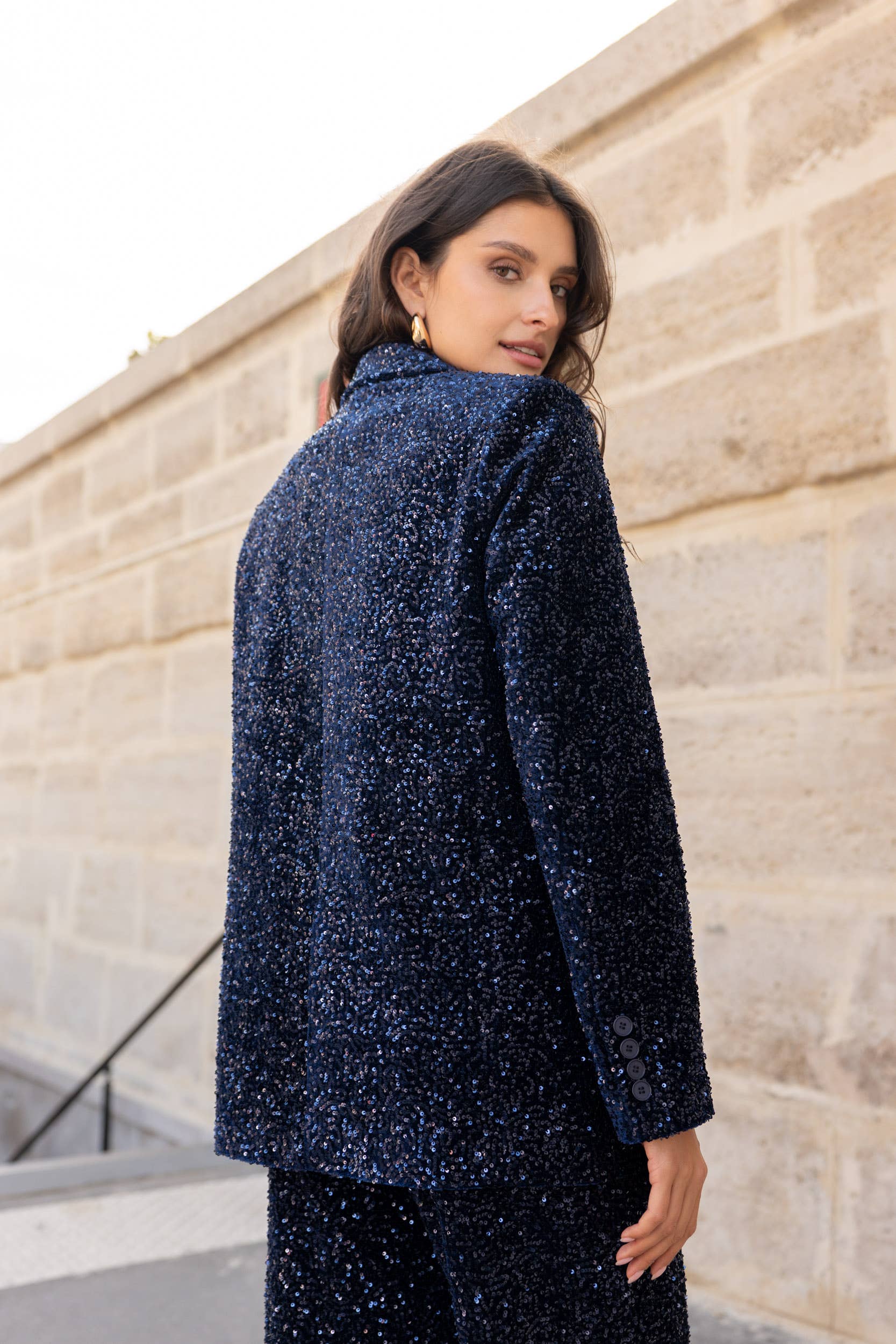 Attentif Paris - Wholesale Blazer - Women's - Straight-cut sequin blazer26