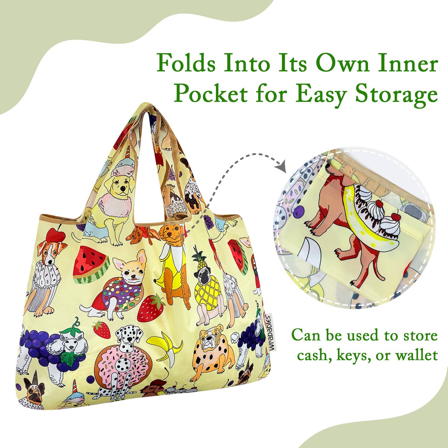 Wrapables.com - Vente Sacs de course/à provisions - Sac de courses réutilisable en nylon grand format Wrapables7