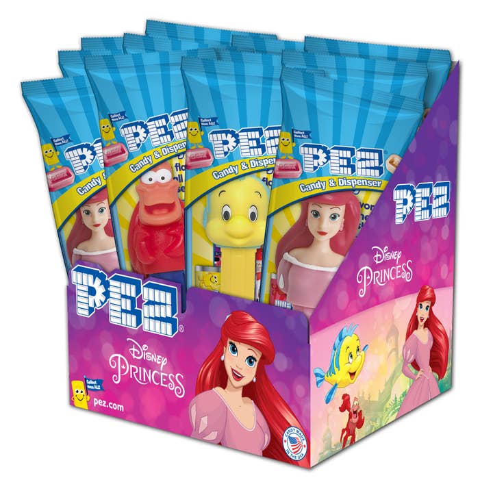 Little Mermaid Pez Candy, 12ct Poly Bag for wholesale by Grandpa Joe's Candy Shop
