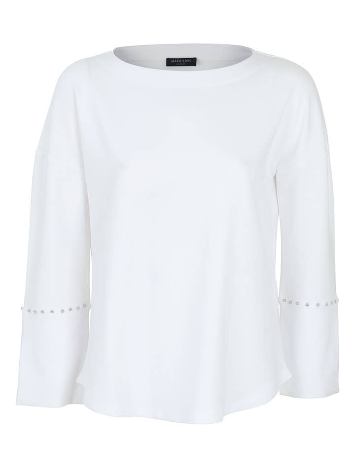 Embellished Sleeve Blouse for wholesale by Margittes
