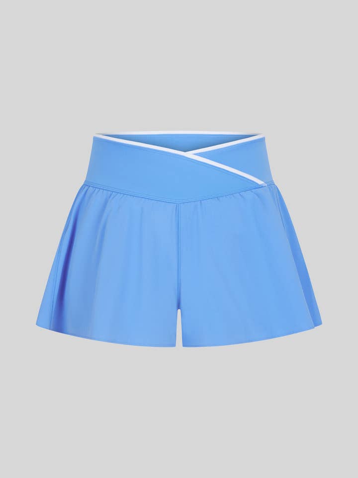 90 Degree by Reflex - Wholesale Athletic Shorts - Kids - Girls Lightstreme Crossover Criss Cross Everyday Shorts
