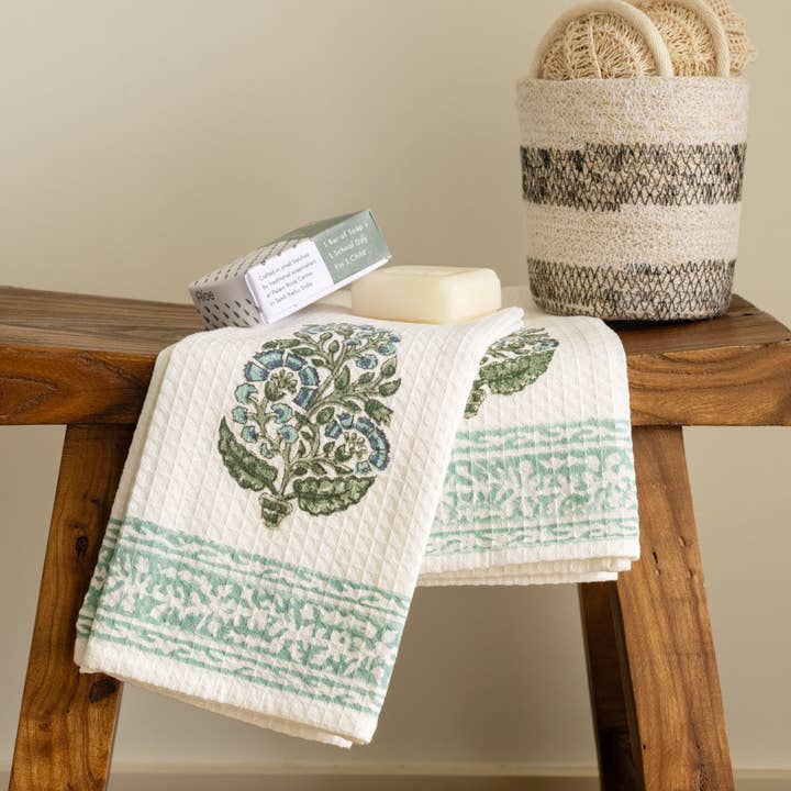 Ten Thousand Villages - Wholesale Hand Towel - Pera Cotton Blockprint Hand Towel Set