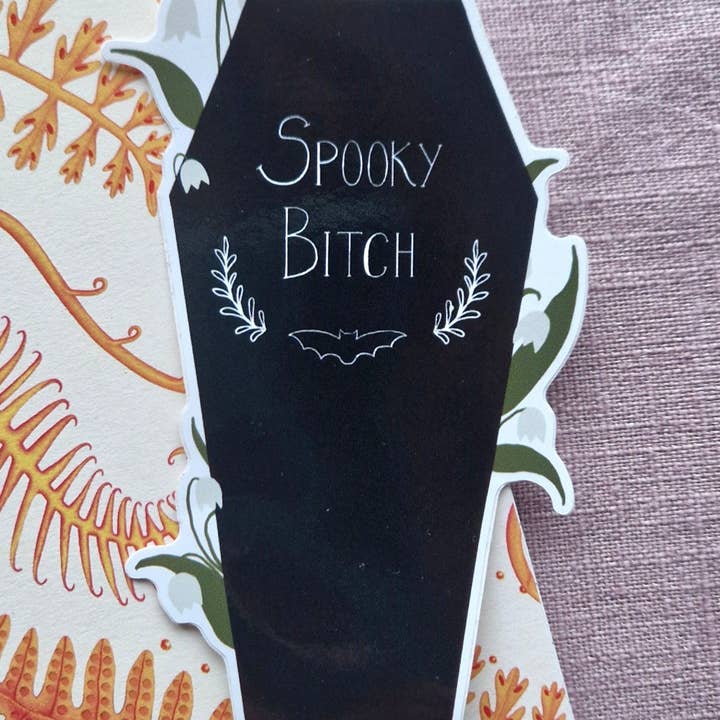 Spooky Bitch Vinyl Sticker for wholesale by Duck Egg Designs