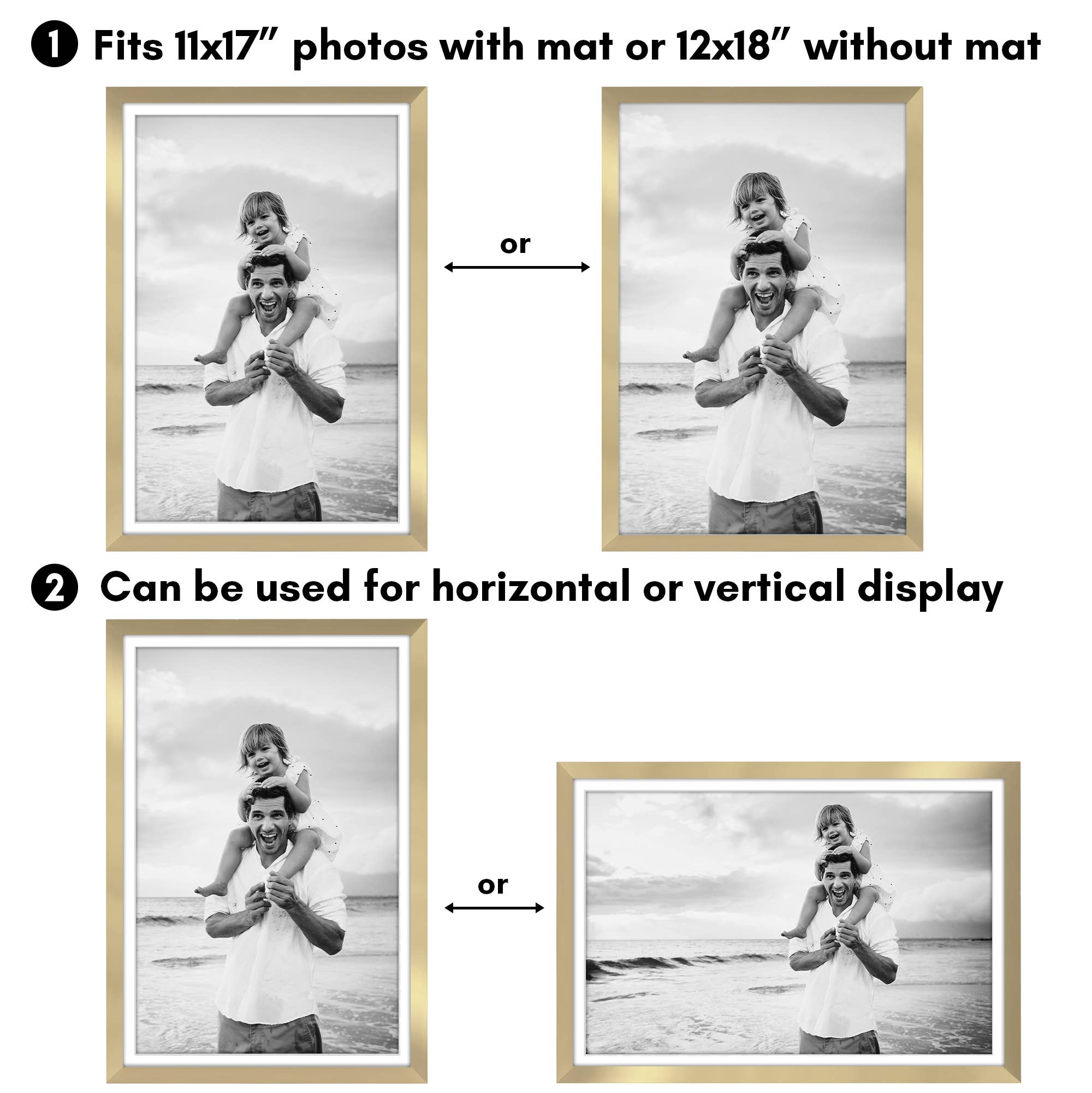 Americanflat - Wholesale Picture Frame - Americanflat 5 Pack Picture Frames With Mat Plexiglass Cover47