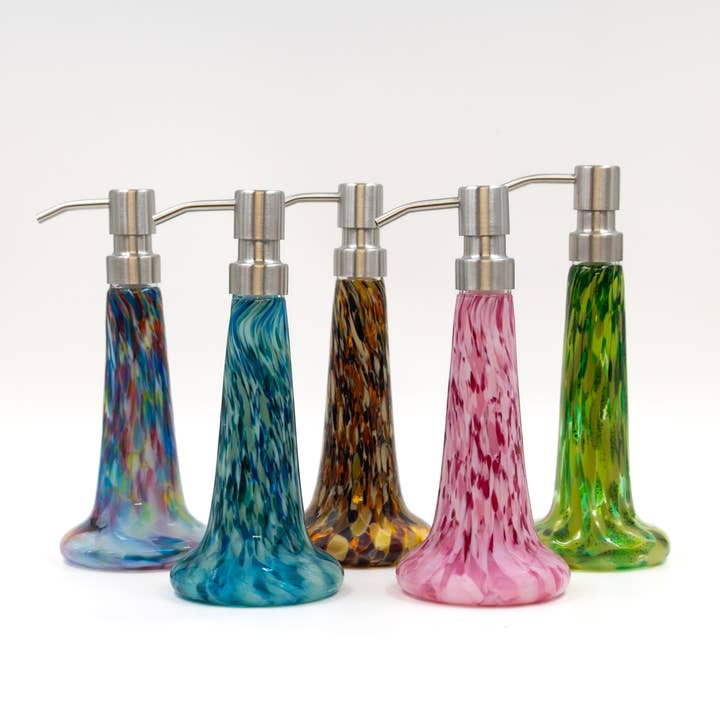 Glass Soap or Lotion Dispenser - Tall for wholesale by Boise Art Glass