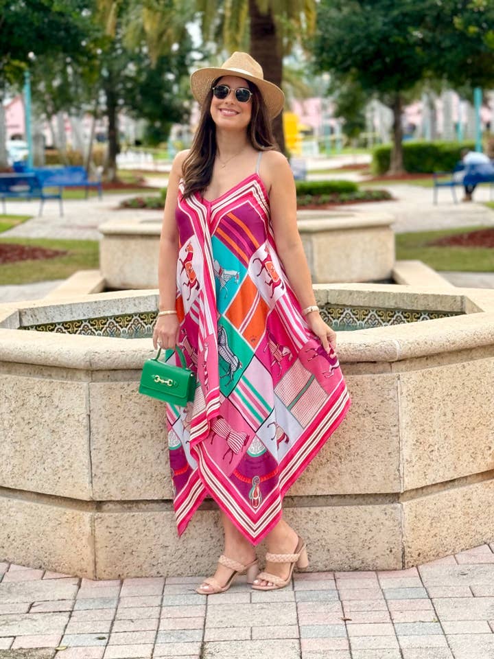 Silk Dress / Pink Horse for wholesale by Stacy Bradley Design