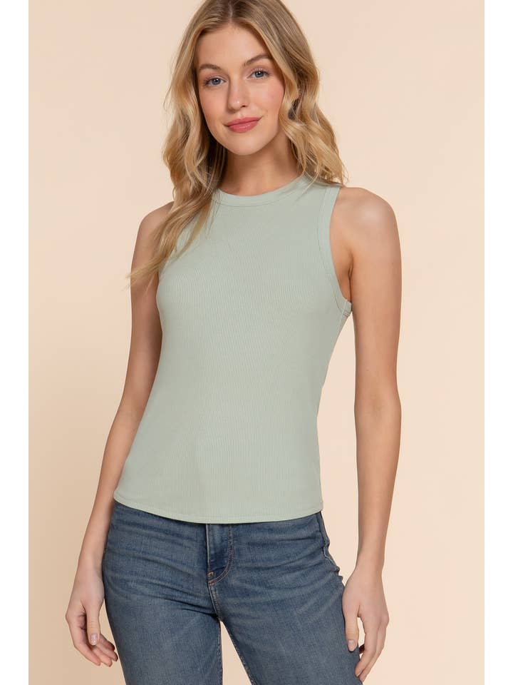 Active Basic | Active USA – Großhandel Strickoberteil – Damen – Ärmelloses Rippstrickoberteil mit Rundhalsausschnitt 4