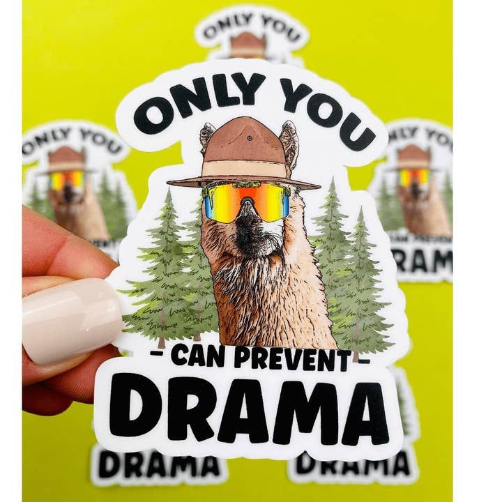 Otto's Grotto - Wholesale Sticker - Llama Drama Sticker Only You Can Prevent Drama Sticker