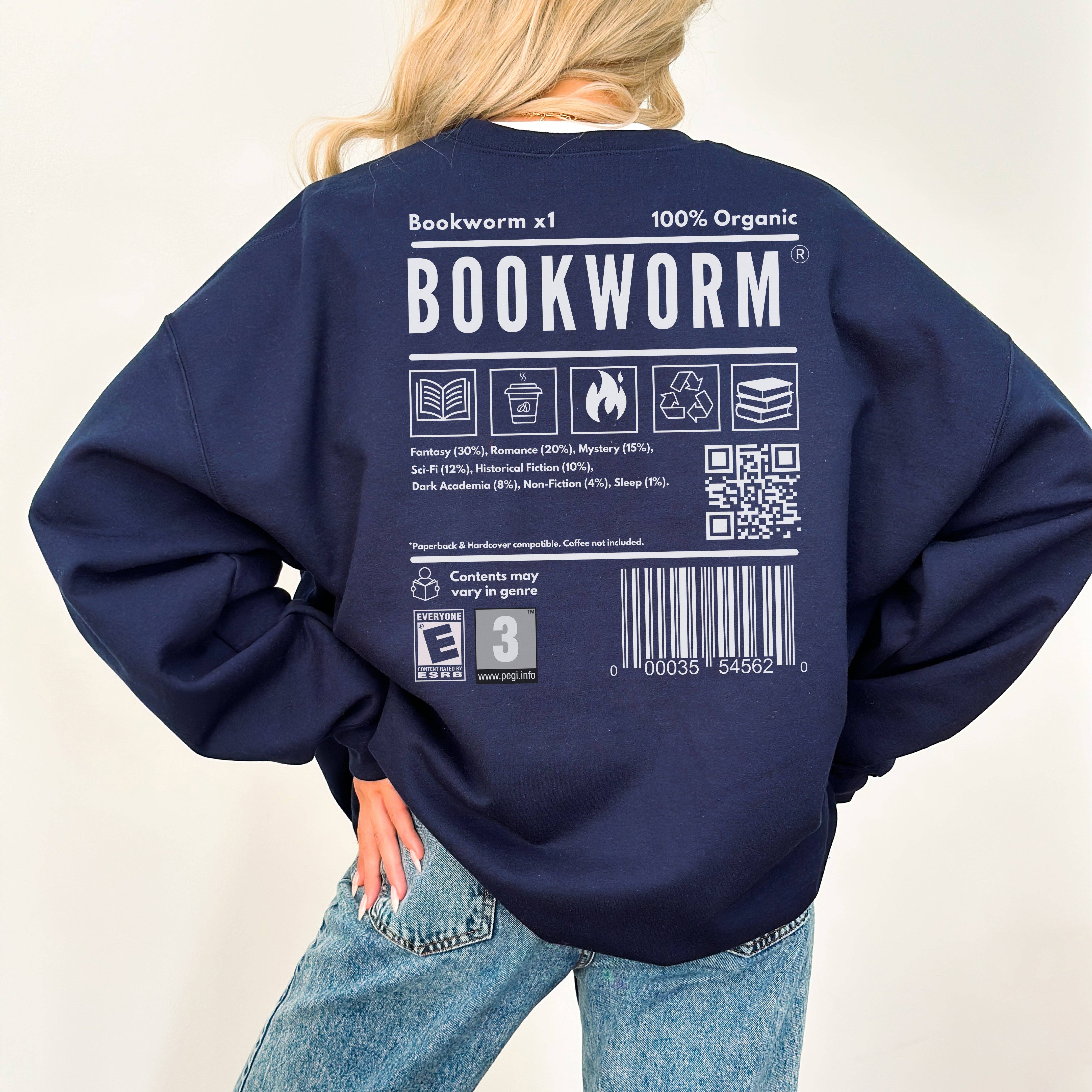 MagicMerchEmporium - Wholesale Graphic Sweatshirt - Women's - Bookworm Barcode Sweatshirt2
