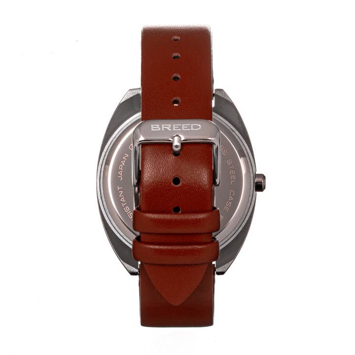 Breed - Wholesale Polshorloge - Heren - Breed Victor horloge met leren band en lichtgevende wijzers2