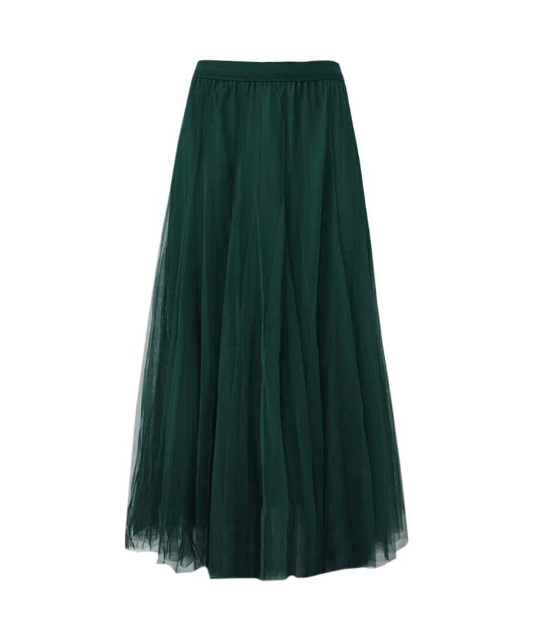 Rosa Clothing - Wholesale Skirt - Women's - 20 colors Ethereal Flowy Elastic Waist Pleated Tulle Skirt21