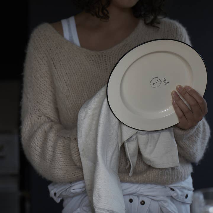 Adventure Made Enamel Plate | Vintage White for wholesale on Faire3