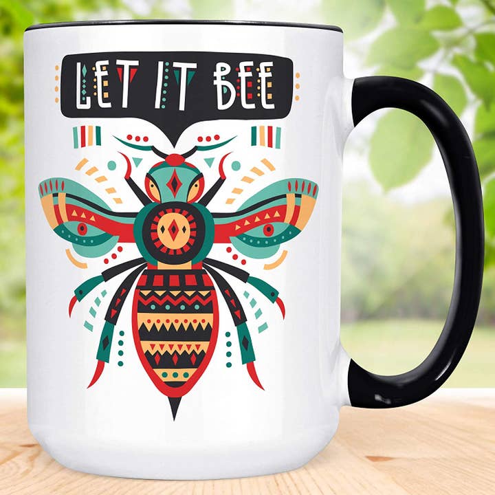 Let it Bee Coffee Mug Microwave Dishwasher Safe Ceramic Cu for wholesale by Foxy Mug