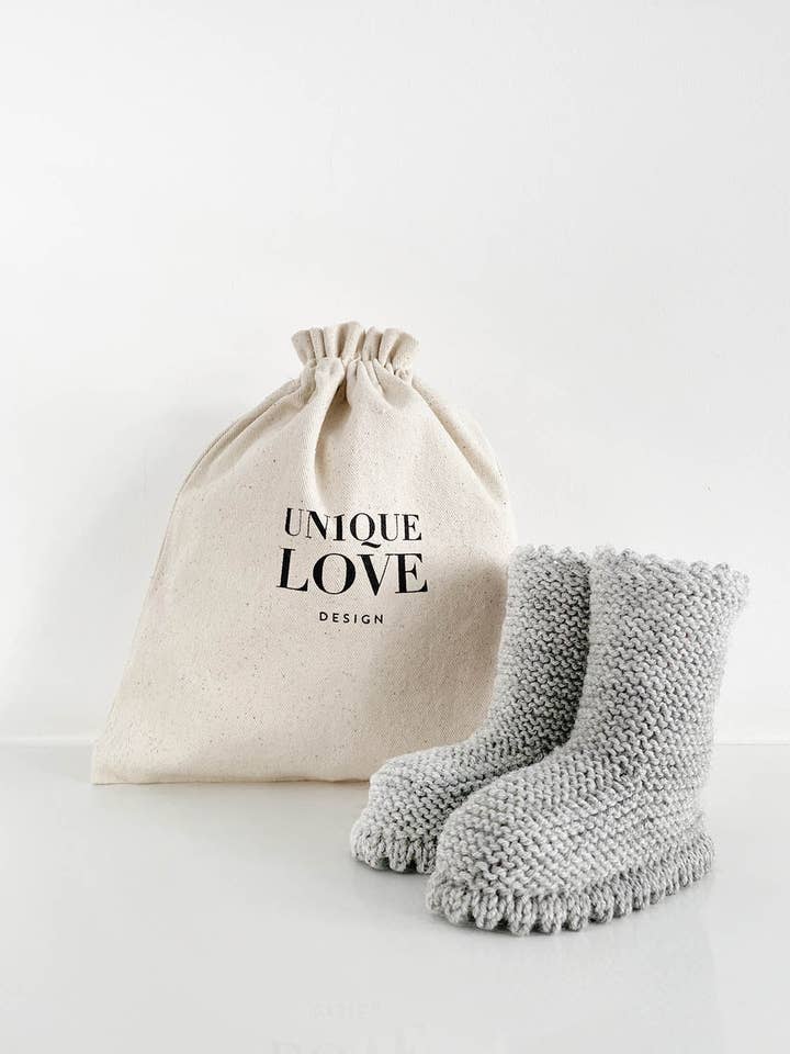 Zapatos de punto gris claro para bebé para venta al por mayor de UNIQUE LOVE Design