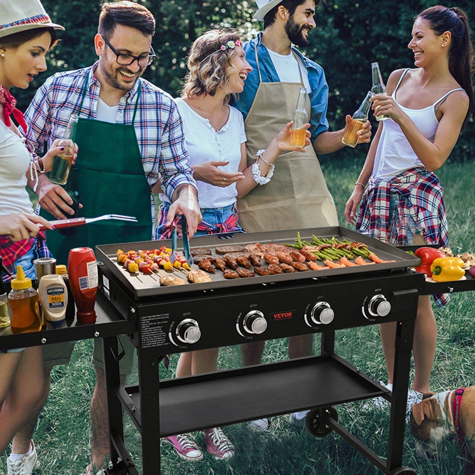 Hard Rock Health Stores - Wholesale Outdoor Grill Tools - Commercial Griddle on Cart, 36" Heavy Duty Manual Flat Top Griddle7
