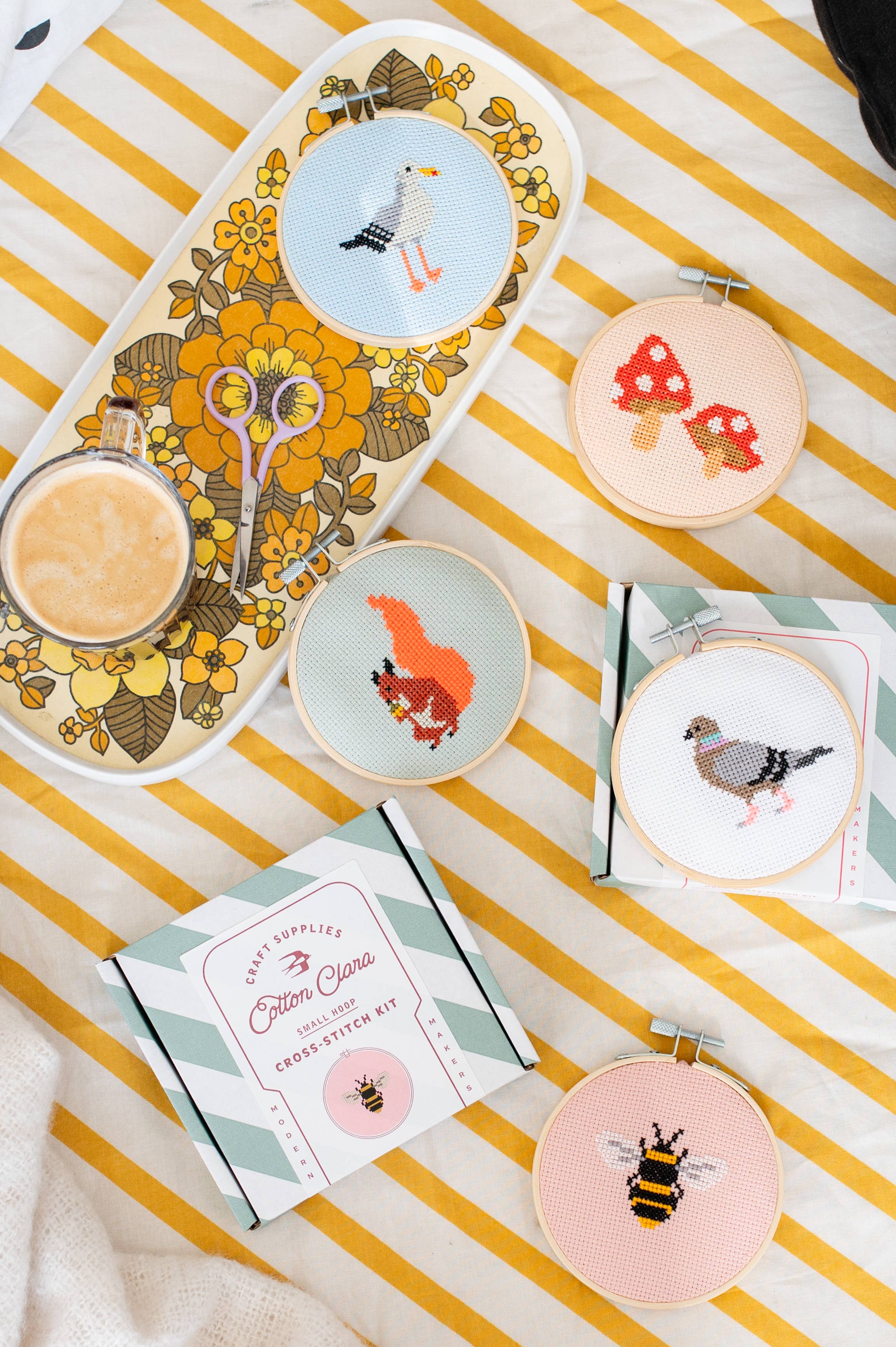 Cotton Clara Craft Kits & Supplies - Wholesale Craft Sewing Kit - Beginner Bumble Bee Cross Stitch Kit11