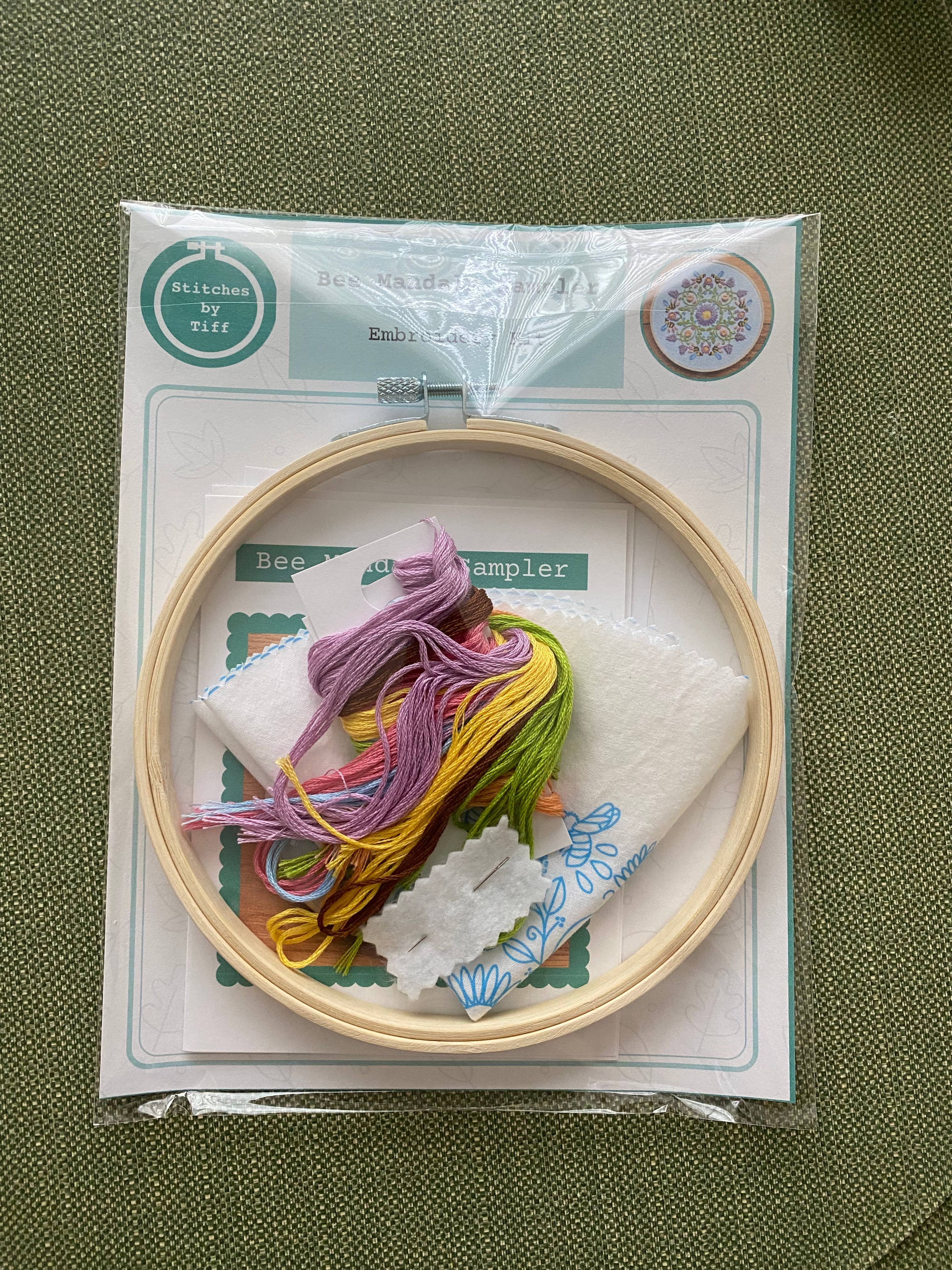 Stitches By Tiff – wholesale Embroidery/cross-stitch supplies – Bee Mandala Sampler Craft DIY Embroidery Kit2