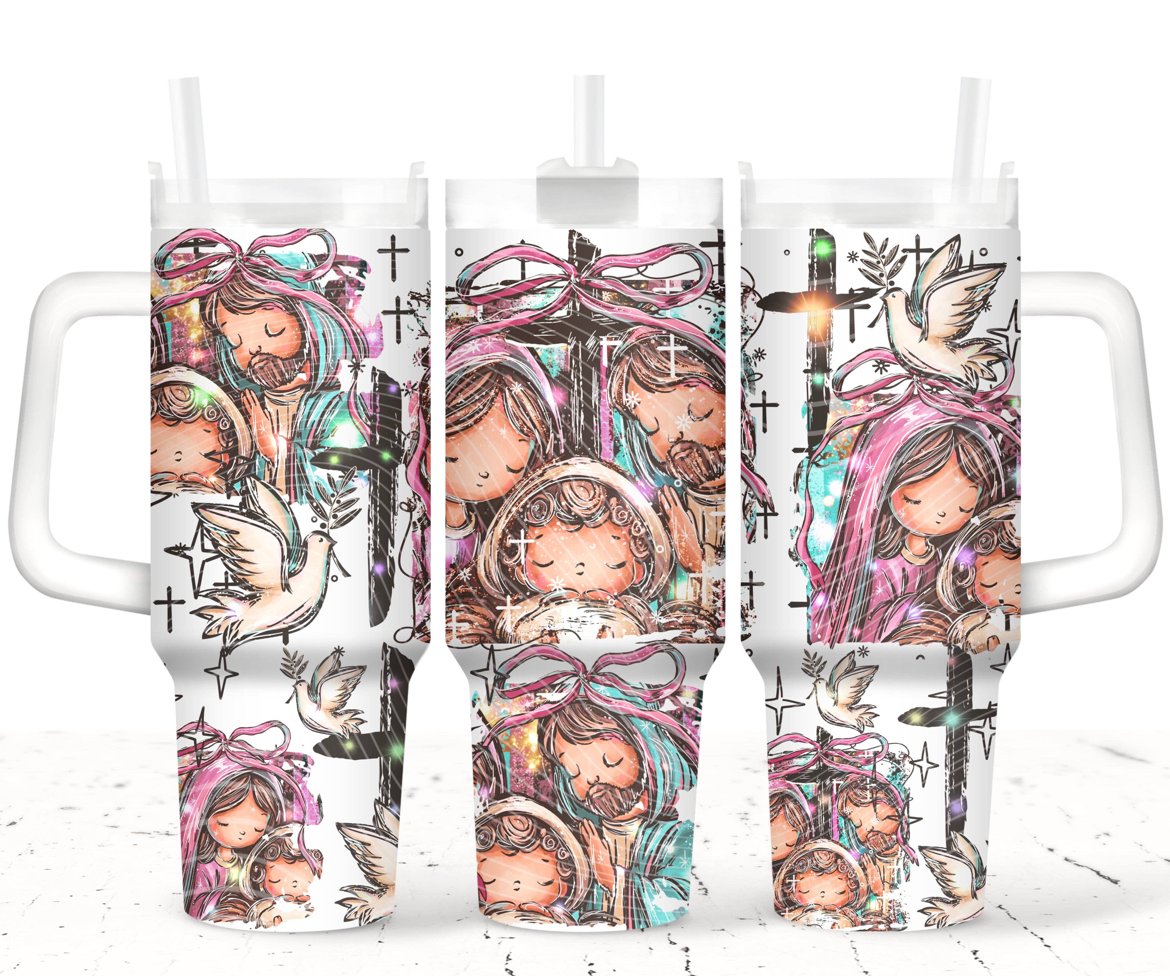 Red Dirt Transfers - Wholesale Sublimation Transfer - Baby Jesus UV DTF 40oz Tumbler Transfer | Trendy Christmas Tumbler Wrap | Ready to Transfer | High Quality | Waterproof UV Transfer0