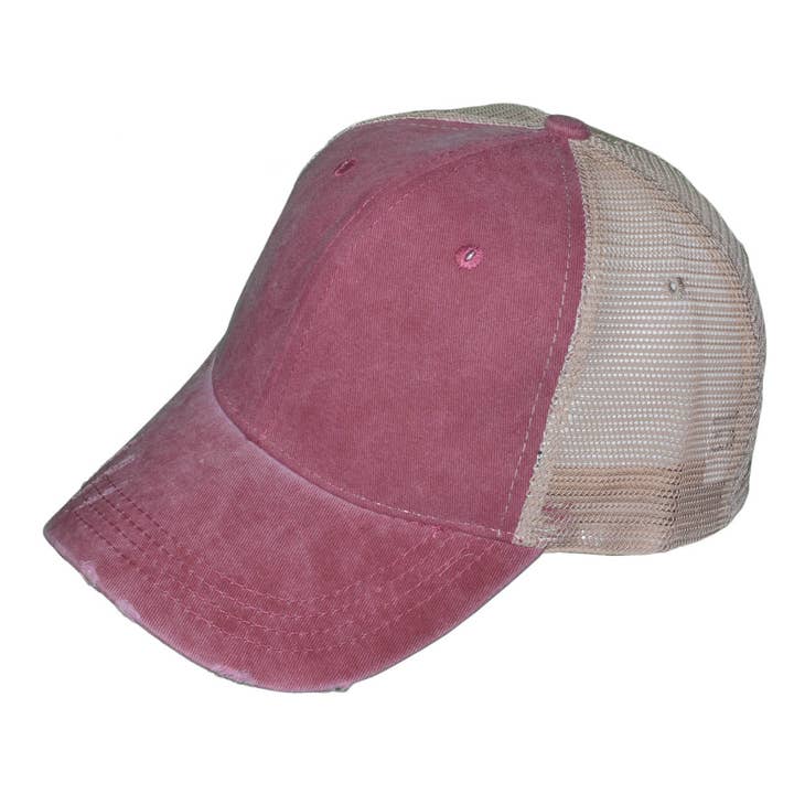 Buck Wholesale - Wholesale Trucker Hat - Unisex - Vintage Mesh Trucker Hats - BK Caps Low Profile Structured