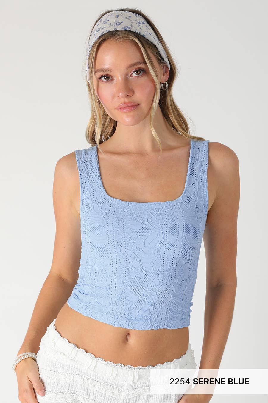 NIKIBIKI - Wholesale Knit Top - Women's - NS8396 - Double Lace Square Crop Top2