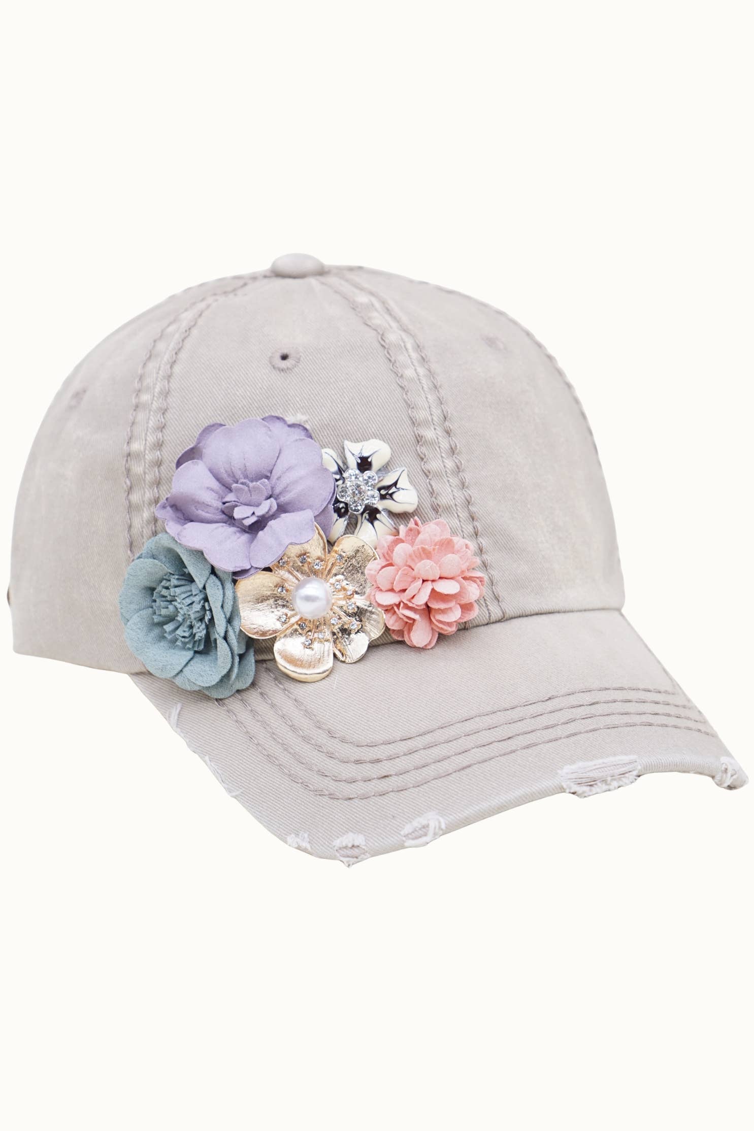 Olive & Pique - Vendita all'ingrosso Cappellino da baseball - Donna - Cappello Bling Glitz con bouquet floreale ingioiellato, regolabile3