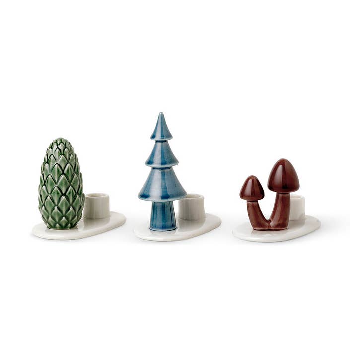 Portacandele Winter Stories Flock a forma di funghi per la vendita all'ingrosso da parte di Dottir Nordic Design