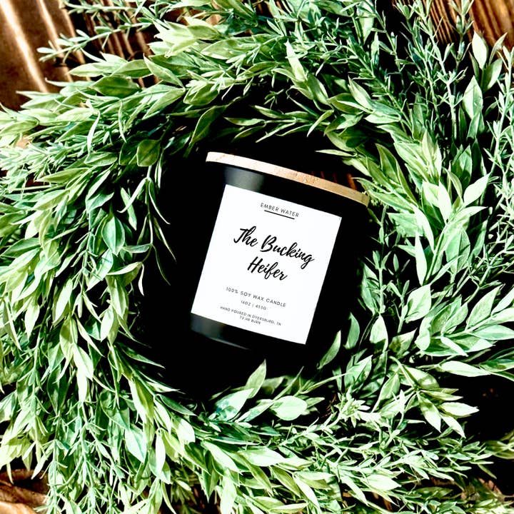 The Bucking Heifer 16 oz 100% Soy Candle for wholesale by Ember Water