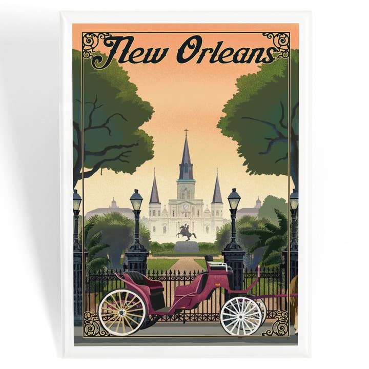 MAGNET Nueva Orleans, Luisiana, Litho para venta al por mayor de Lantern Press