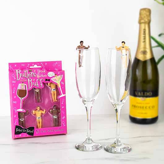 Gift Republic - Wholesale Wine/Cocktail Glass Markers - Butlers In The Buff - Drink Markers