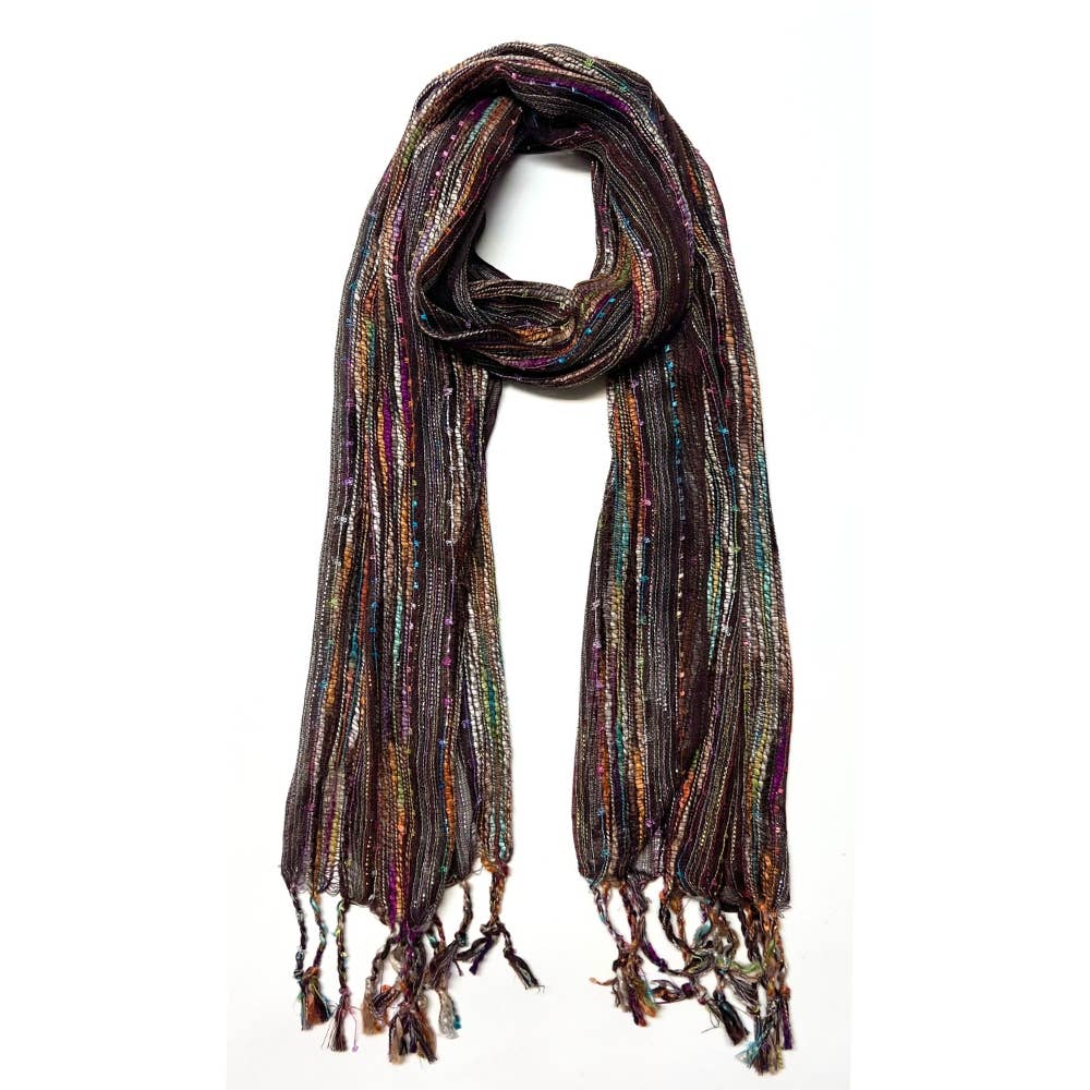 Humble Hilo – wholesale Scarf – Women's – Humble Hilo Multicolored Thread Artisan Scarf73