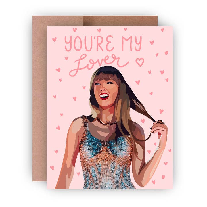 Tarjeta de felicitación A2 Love inspirada en You're My Lover, inspirada en Taylor Swift para venta al por mayor de Paper Rings Press