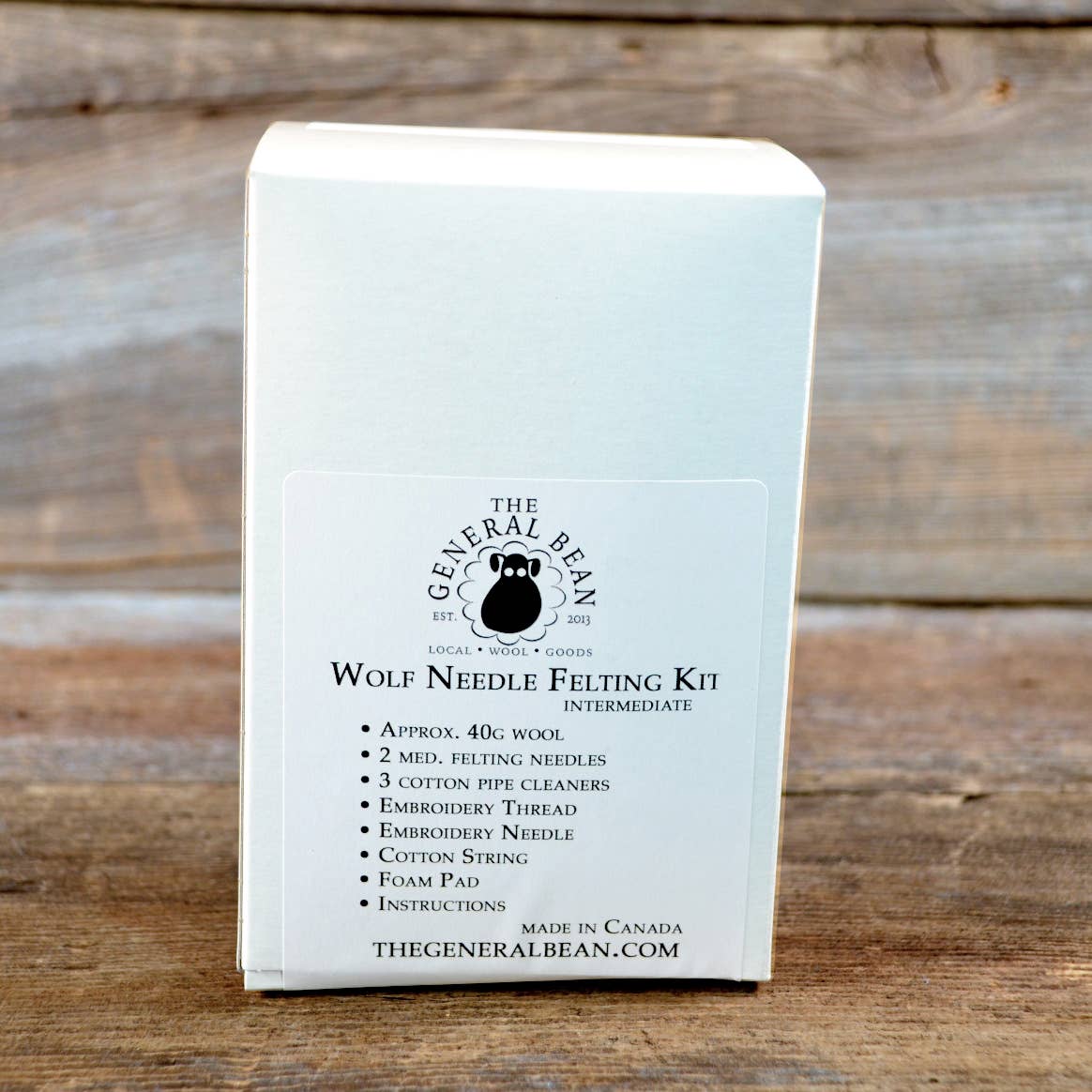 The General Bean - Vente Kits de couture - Kit de feutrage à l'aiguille - Ornement loup - Animal de la forêt2