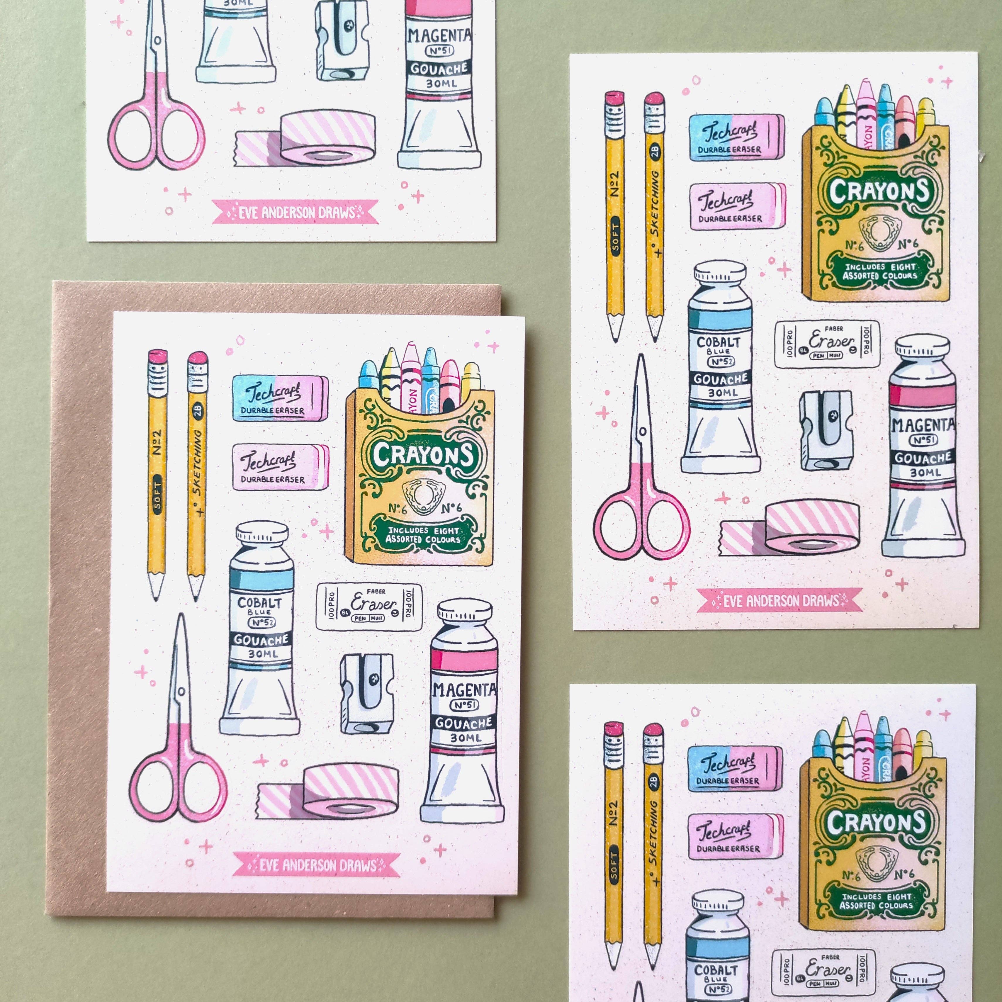 Eve Anderson Draws – wholesale Sticker – Art Supplies Sticker Sheet - A62