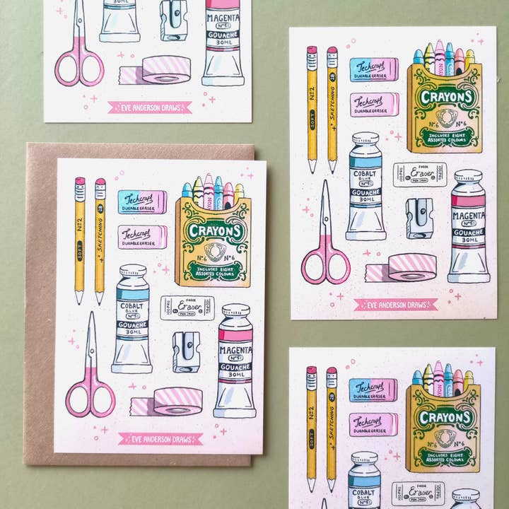 Eve Anderson Draws – wholesale Sticker – Art Supplies Sticker Sheet - A62