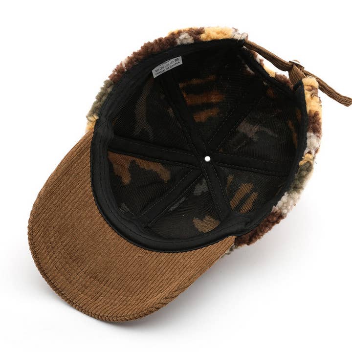 ACCITY - Wholesale Baseball Cap - Unisex - Winter Colorblock Fleece Camo Baseball Cap_CWAH2171
