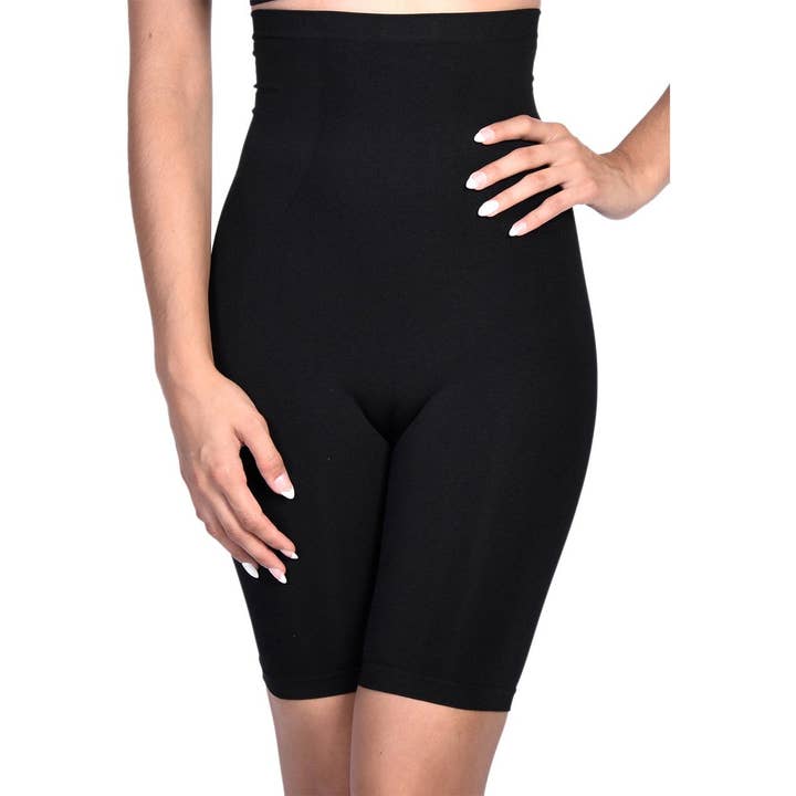 High Waist Extra Long Boyleg Shaper Black for wholesale by Body Beautiful Shapewear