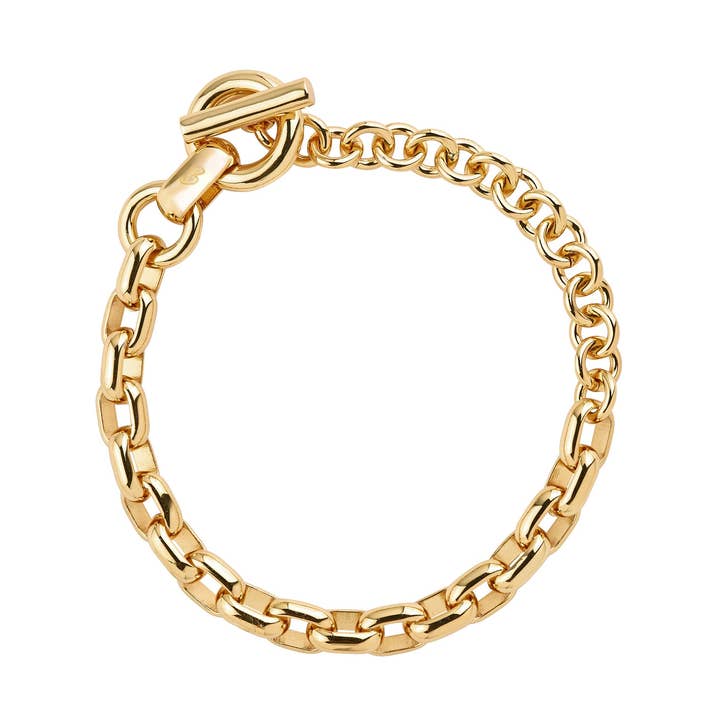 Bracciale a catena con barra a T placcato oro per la vendita all'ingrosso da parte di Ballinger