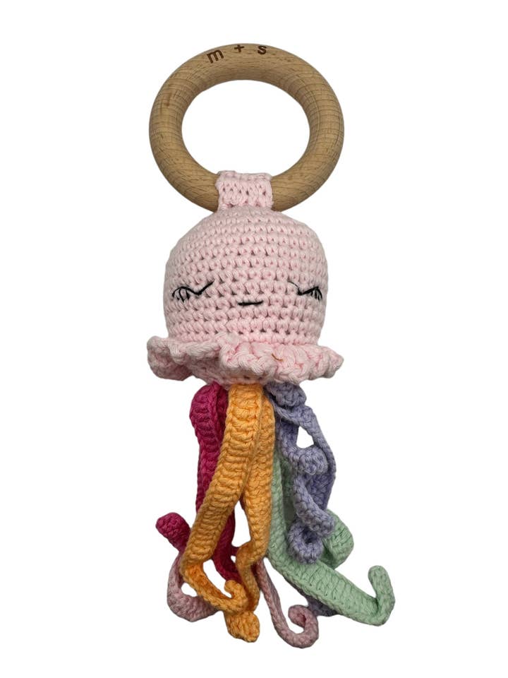 Jellyfish Rattle for wholesale by Marlowe and Sage LLC