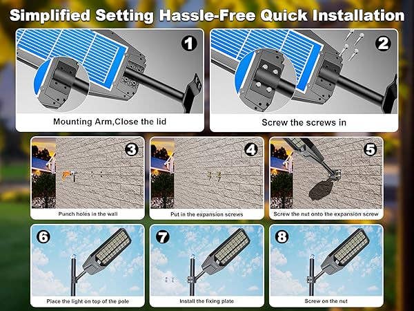 OutdoorSolarOutlet – wholesale Outdoor/lawn light – 6500W Solar Street Light 7000K 800000LM Auto On/Off Dusk to Dawn IP67 Waterproof Motion Sensor8