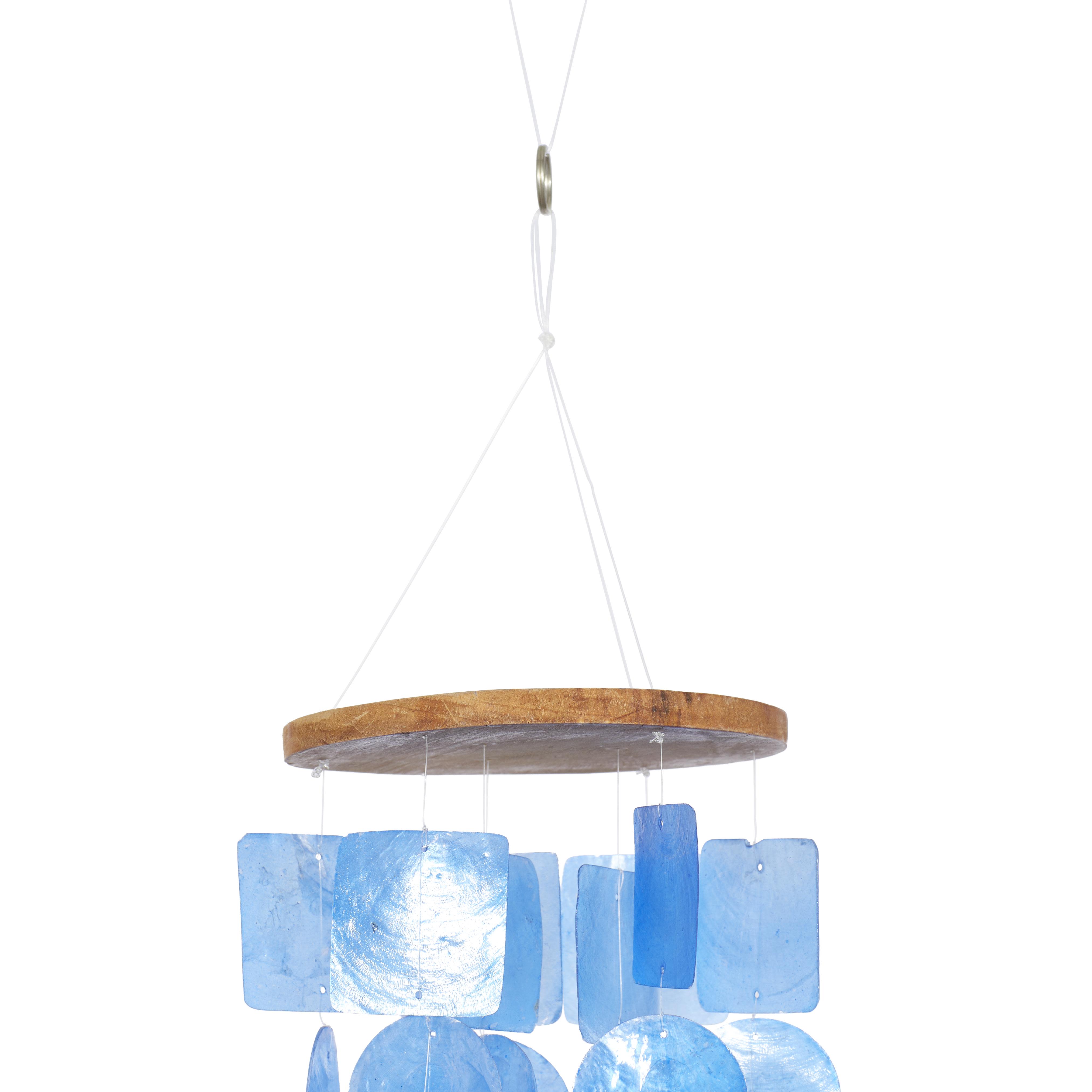 Import Corner – wholesale Wind chime – A-40316: WOOD CAPIZ WIND CHIM 26"H5