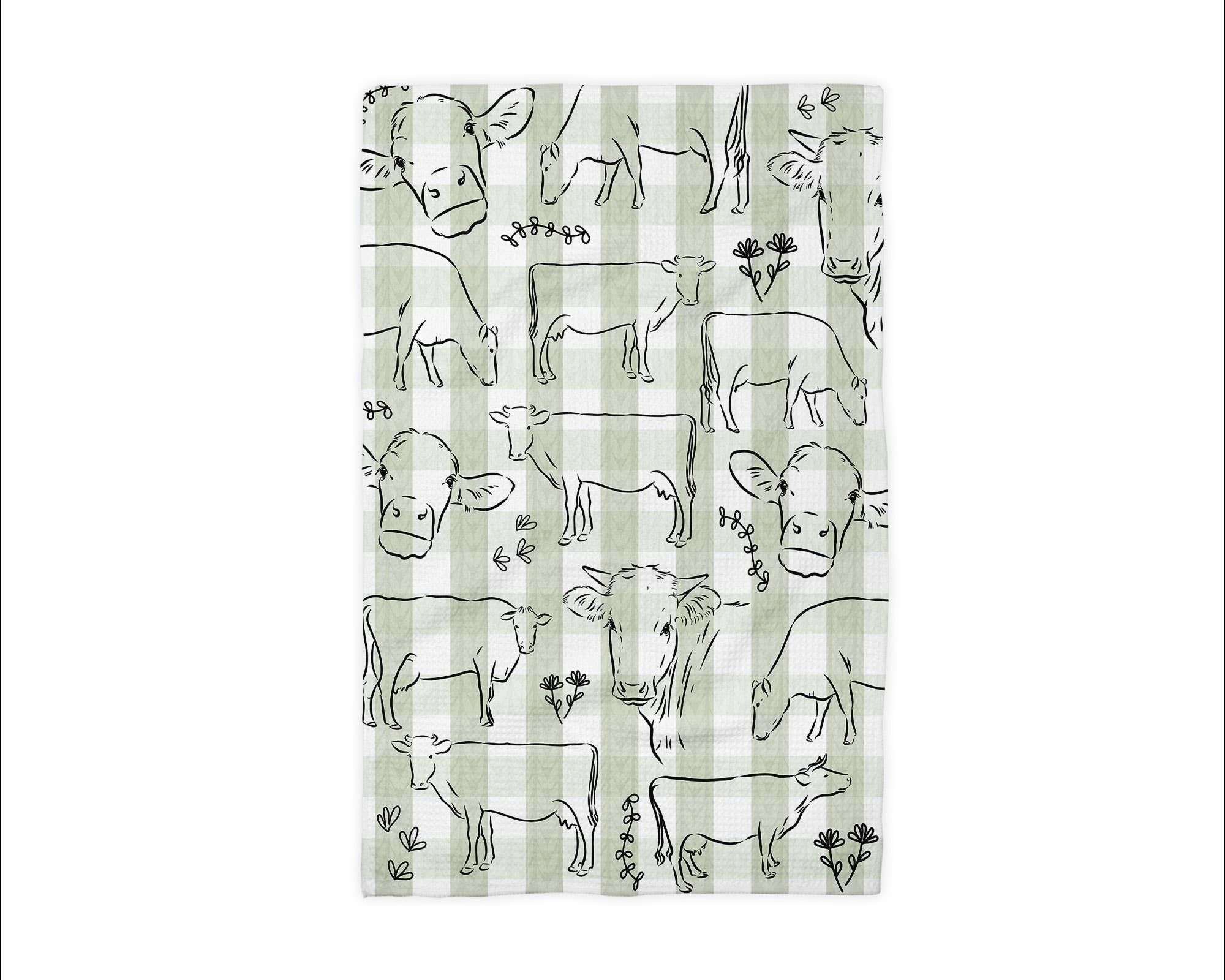 Canary Road - Wholesale Tea Towel - Cow Dairy Farmhouse Rustic Homestead Kitchen Towel Waffle1