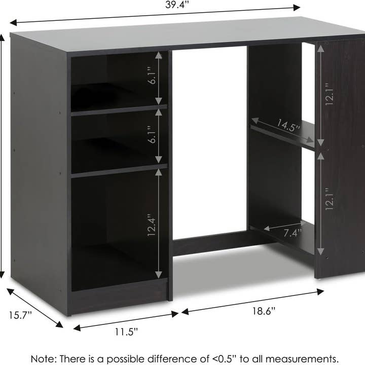 ShipItFurniture - Wholesale Desk Set - Space-Saving Espresso Computer Writing Desk with Storage