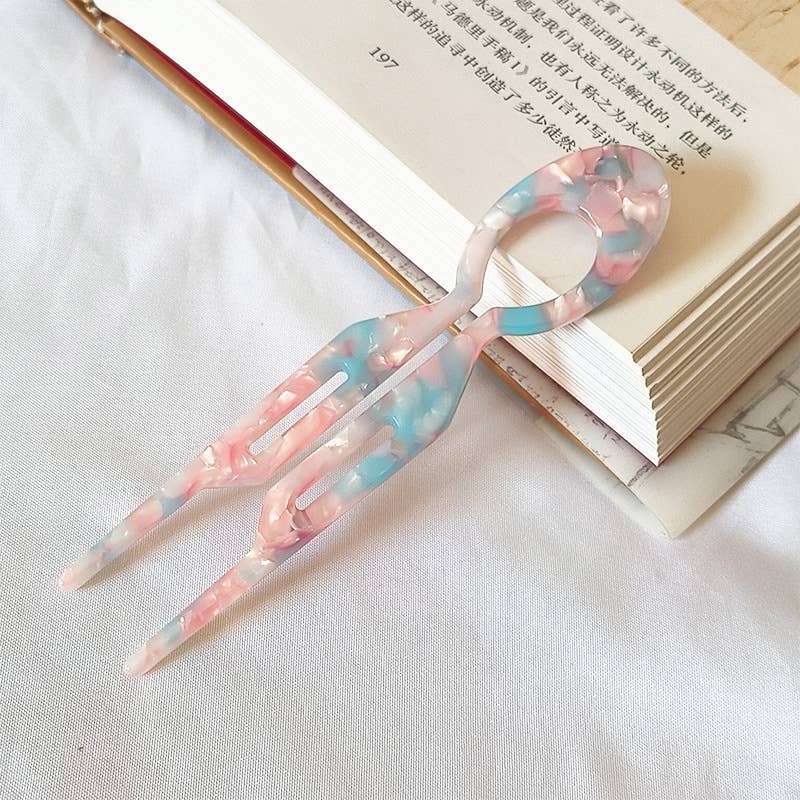 Tourtiwi - Vente Épingles à cheveux - Épingle à cheveux en acétate en forme de U, épingle à cheveux à texture colorée15