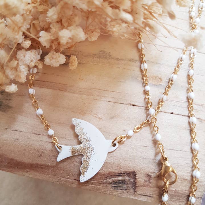 Collar de acero inoxidable Mon Hirondelle para venta al por mayor de SoCuteWorld