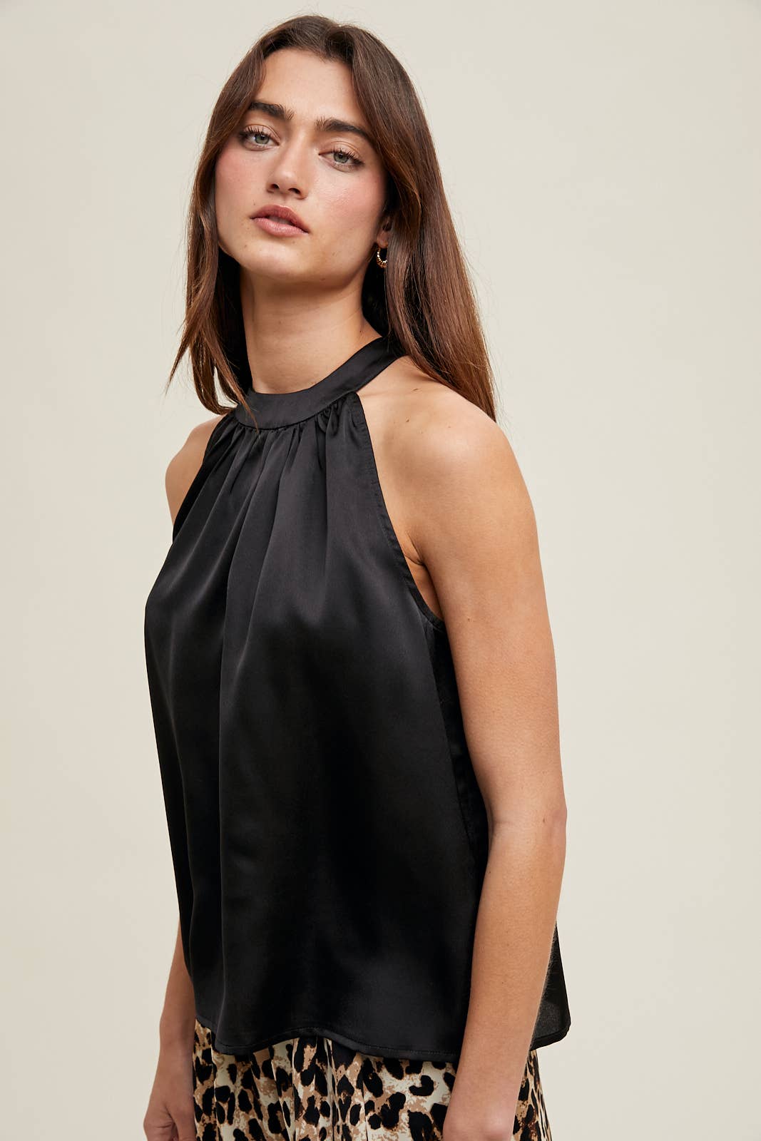 Wishlist Apparel – Großhandel Bluse – Damen – SATINBLUSE MIT NECKHOLDER//WL25-103446