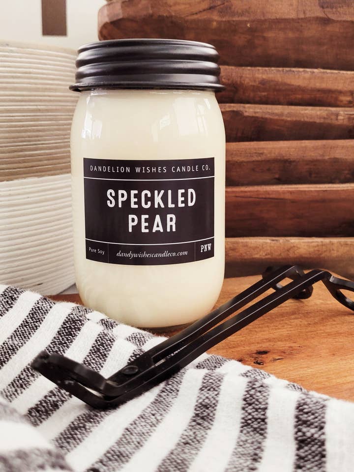 16 oz. Smooth Mason Jar Candle for wholesale by Dandelion Wishes Candle Co.