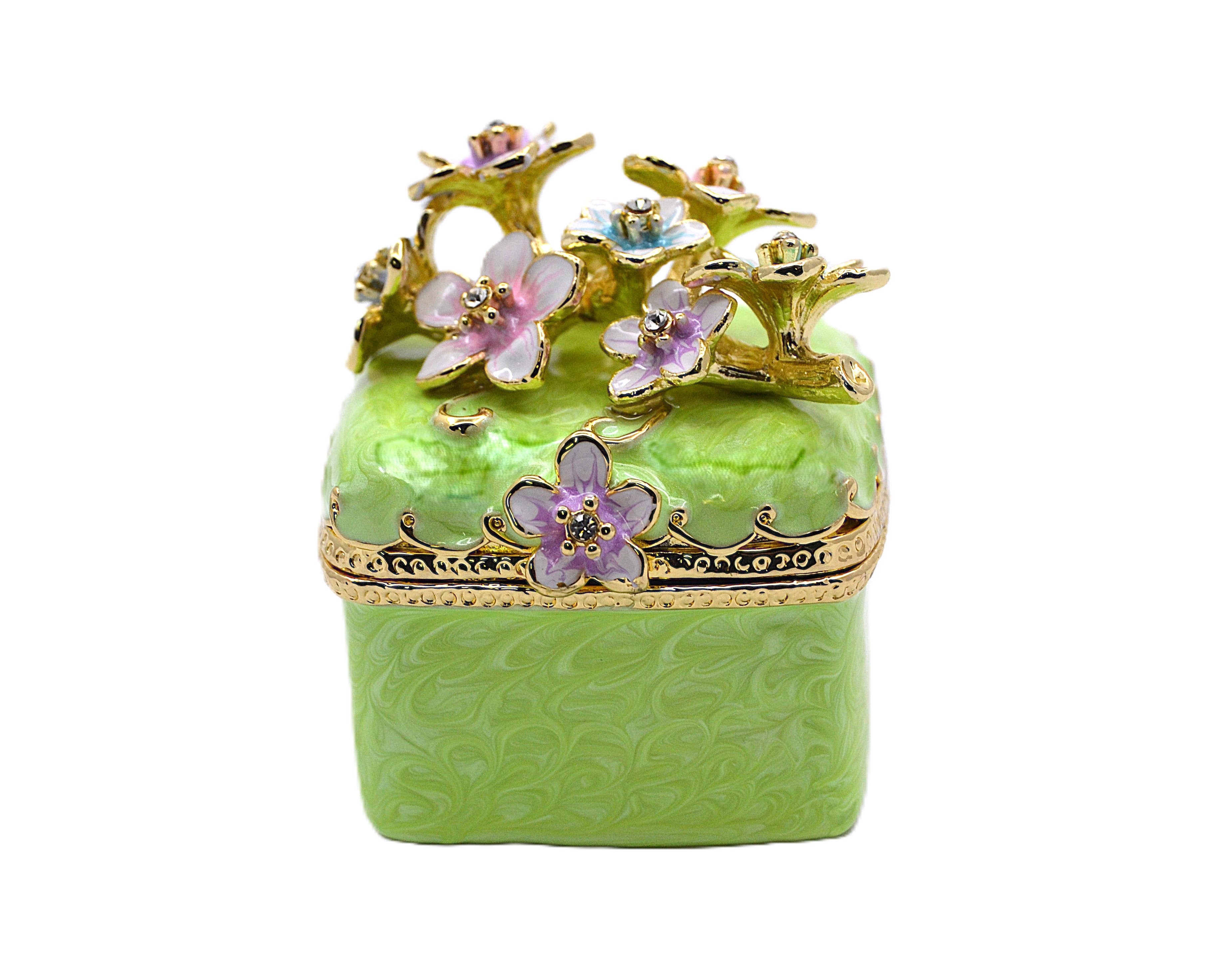 Ciel Collectables – wholesale Smyckeskrin och organisatörer – Dekorativt smyckeskrin med körsbärsblommor. Handgjord.1