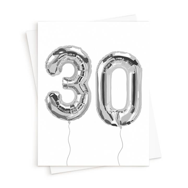 The Number Balloons Card for wholesale by Queen B Cards