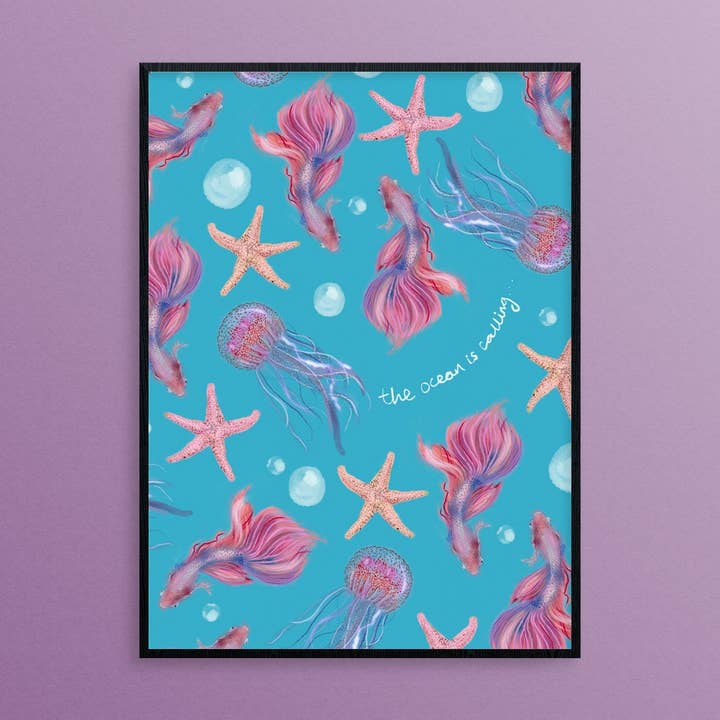 The Ocean is Calling A4 Print for wholesale by Just Daydreaming